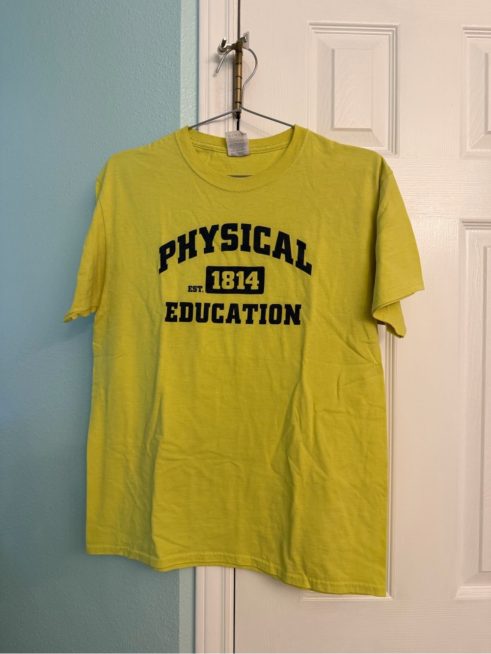 Fruit of the Loom Yellow 'Physical Education 1814' Graphic Tee